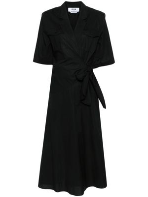 MSGM wraparound midi dress - Black