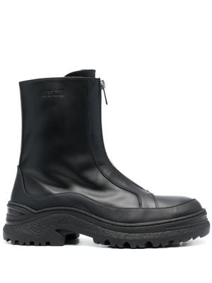 MSGM zip-fastening leather boots - Black
