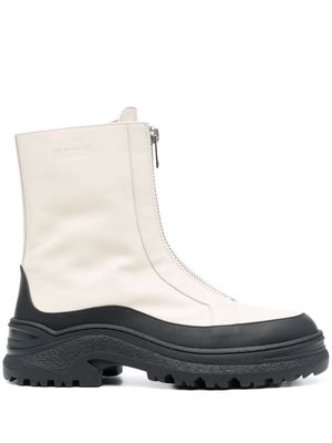 MSGM zip-fastening leather boots - Neutrals