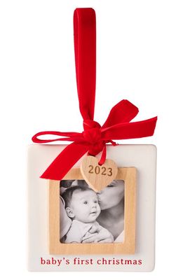 Mud Pie Baby's First Christmas Frame Ornament in White