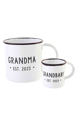 Mud Pie Grandma Enamel Mug Gift Set in White