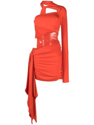 Mugler asymmetric cut-out minidress - Red