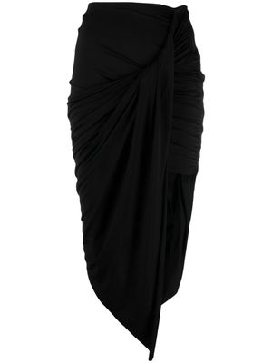 Mugler asymmetric draped high-waisted skirt - Black