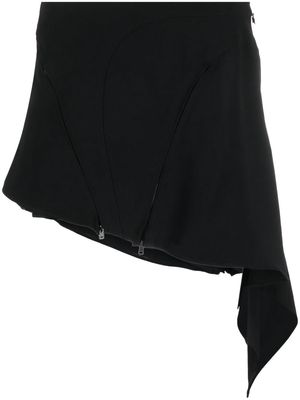 Mugler asymmetric draped miniskirt - Black