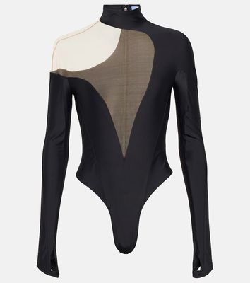 Mugler Asymmetric paneled bodysuit