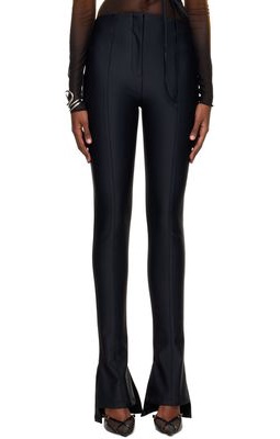 Mugler Black Lace-Up Trousers
