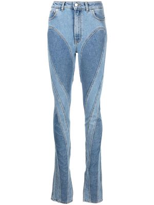 Mugler bootcut panelled jeans - Blue