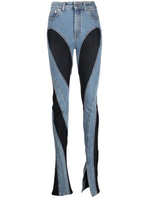 Mugler contrast skinny jeans - Blue
