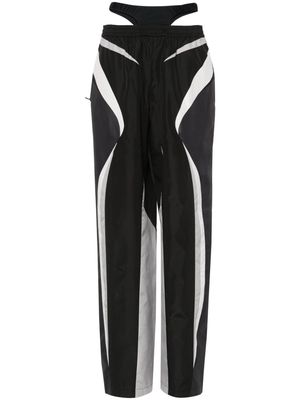 Mugler contrast tapered trousers - Black