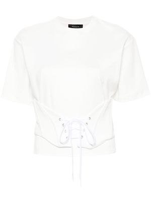 Mugler corset detail cotton T-shirt - White