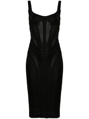 Mugler corset-style midi dress - Black