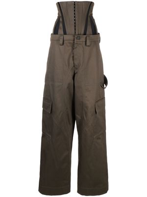 Mugler cotton cargo trousers - Green