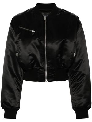 Mugler cropped padded bomber jacket - Black
