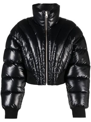 Mugler cropped puffer jacket - Black