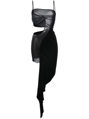 Mugler cut-out asymmetric dress - Black