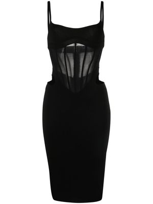 Mugler cut-out detail sleeveless dress - Black