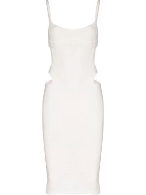 Mugler cut-out detail sleeveless dress - White