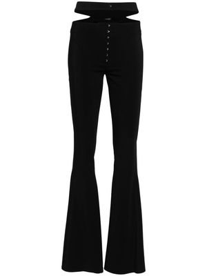 Mugler cut-out detailing flared trousers - Black