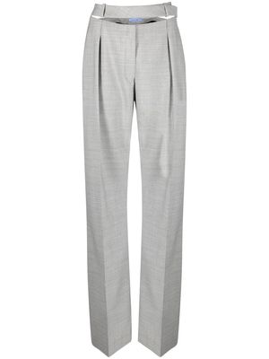 Mugler cut-out waist tailored trousers - Grey