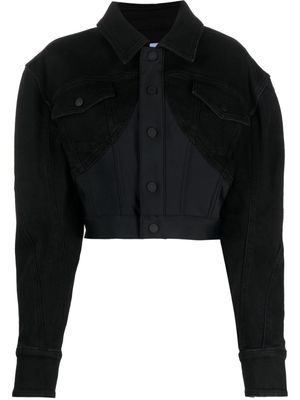 Mugler denim cropped jacket - Black