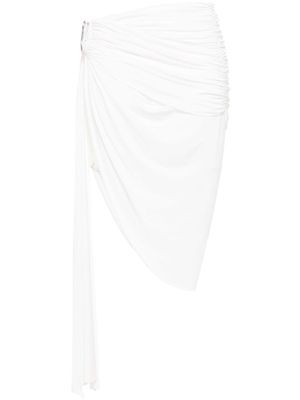 Mugler draped asymmetric miniskirt - White