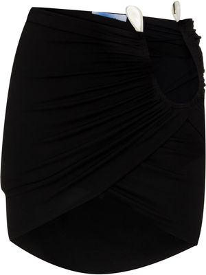 Mugler draped cut-out mini skirt - Black