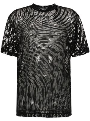 Mugler flocked-print T-shirt - Black