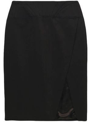 Mugler front-slit midi skirt - Black