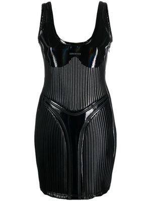 Mugler glossy embossed minidress - Black