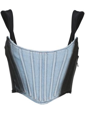 Mugler gradient-effect corset-style top - Black