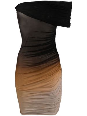 Mugler gradient one-shoulder dress - Black