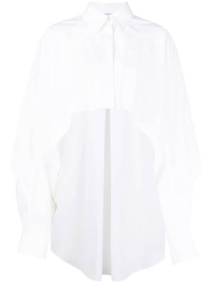 Mugler high-low cotton poplin shirt - White