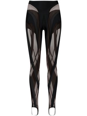 Mugler high-waisted multi-panel leggings - Black