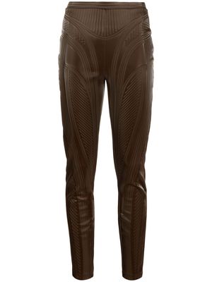 Mugler high-waisted trousers - Brown