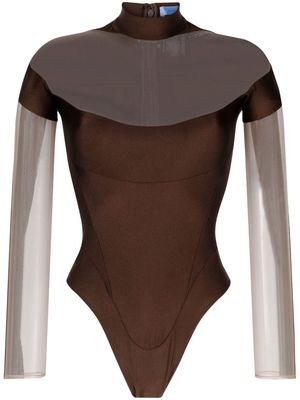 Mugler illusion long-sleeve bodysuit - Brown