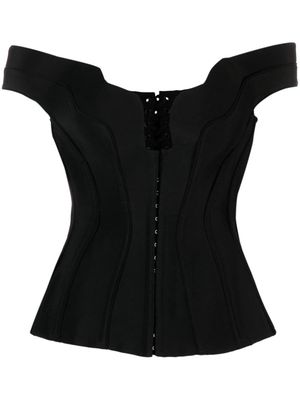 Mugler Impossible Neckline off-shoulder corset - Black