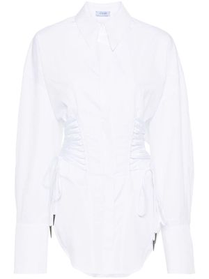 Mugler lace-detailed cotton shirt - White