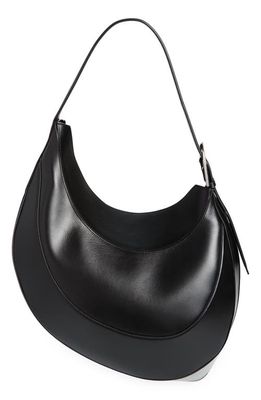 MUGLER Large Spiral Curve 02 Leather Shoulder Bag in Black