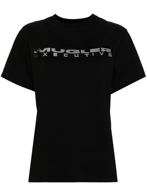 Mugler logo-appliqué cotton T-shirt - Black
