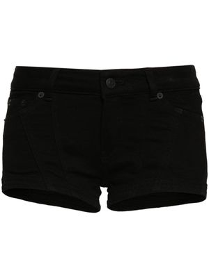 Mugler low-rise denim mini shorts - Black