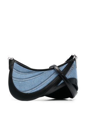 Mugler medium Spiral Curve 01 denim bag - Blue