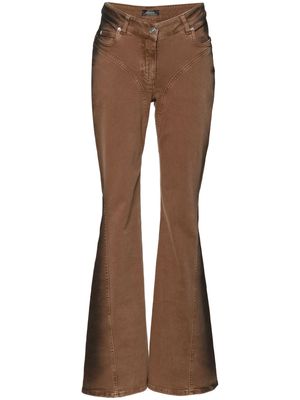 Mugler mid-rise flared jeans - Brown