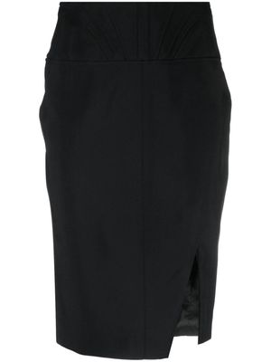 Mugler mid-rise panelled skirt - Black