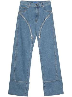 Mugler mid-rise straight-leg jeans - Blue