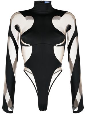 Mugler Rodeo panelled bodysuit - Black