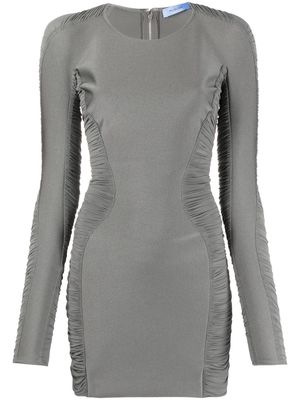 Mugler ruched panelled jersey dress - Grey