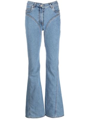 Mugler seam-detail flared jeans - Blue
