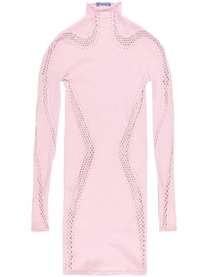 Mugler seamless long-sleeve minidress - Pink