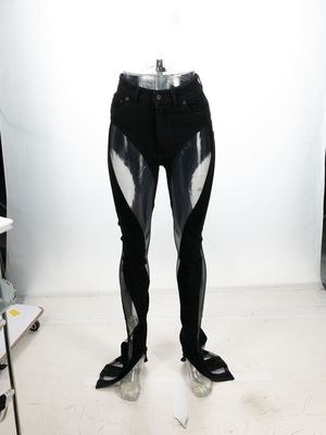 MUGLER sheer-panel leggings - Black