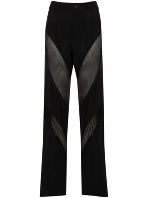 Mugler silk-panelled trousers - Black